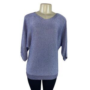 Chicos Women's Frosted Violet Pullover Sweater With Elbow Sleeves Sz 2 - New